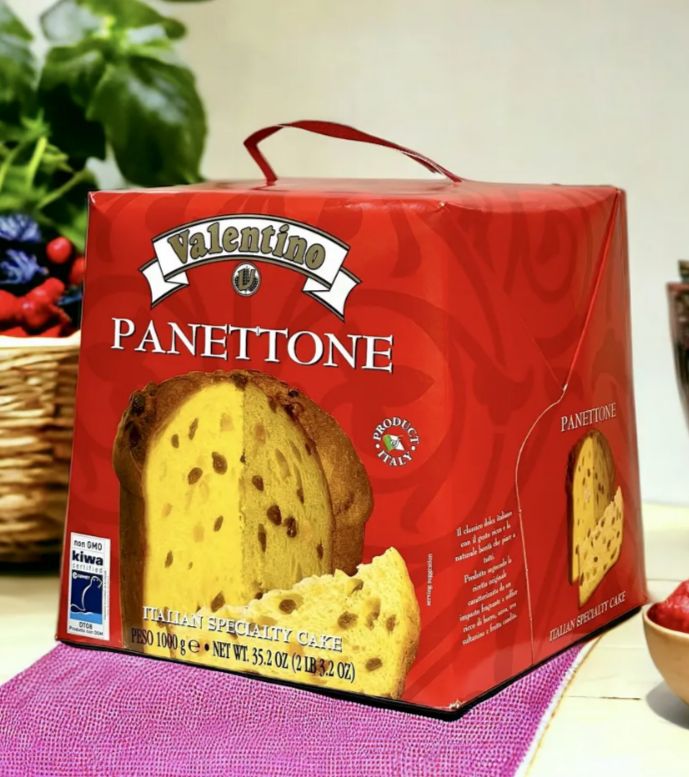 Кекс (Кулич) Panettone VALENTINO с изюмом и цукатами 1000г, Италия