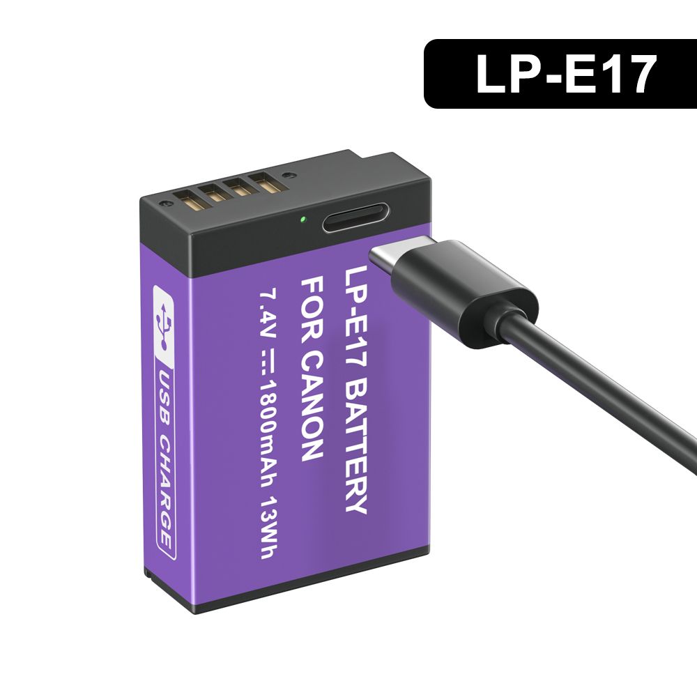 1 шт. Аккумулятор LP-E17 емкостью 1800 мАч с входом USB-C для Canon EOS RP 200 250D M3 M5 M6 750D