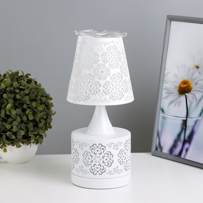 Лампа настольная аромалампа с подсветкой "Узор" Е27 40Вт+RGB