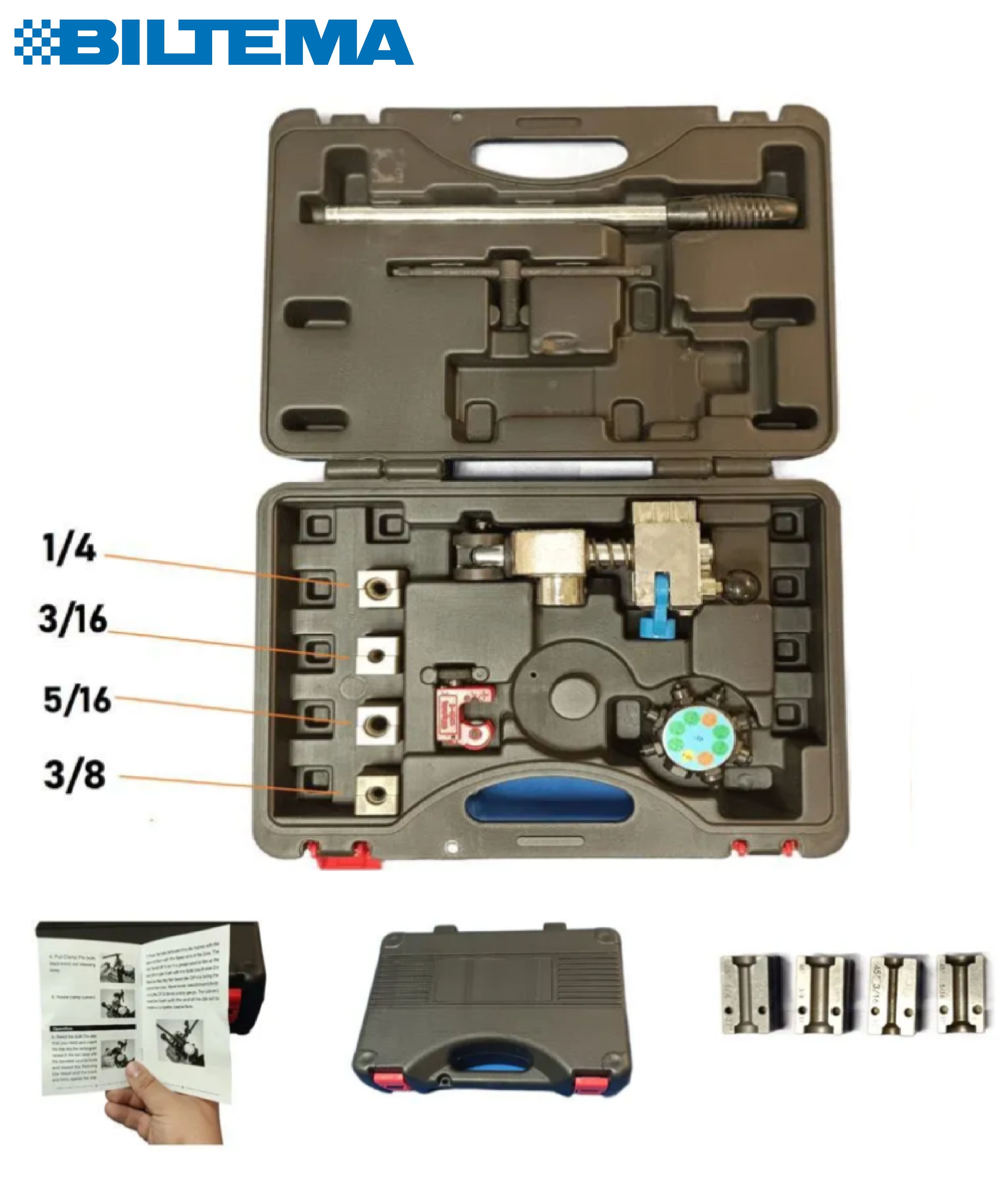 Набор для развальцовки тормозных трубок 3/16", 1/4", 5/16", 3/8", Швеция "Biltema"