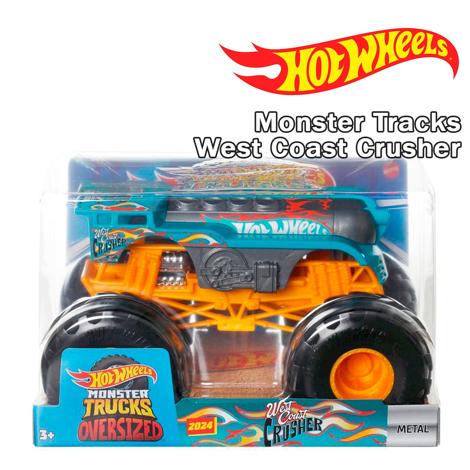 Машинка Hot Wheels Monster Tracks Oversized West Coast Crusher 1:24 -  купить с доставкой по выгодным ценам в интернет-магазине OZON (1527272362)