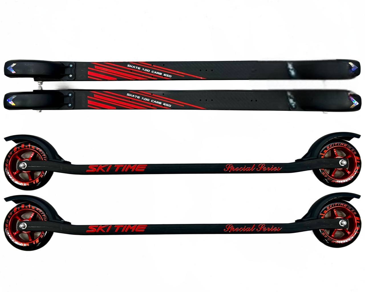 Лыжероллеры SKI TIME SK100 Carbon NEW Black/Red (2,75)