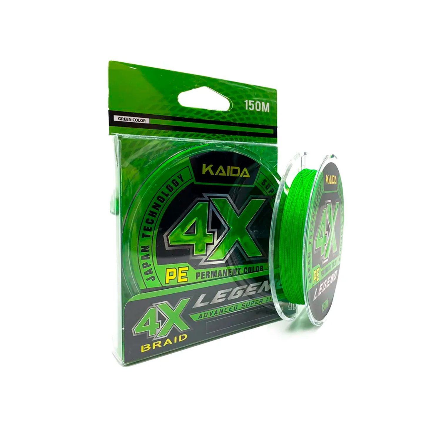 Шнур плетеный Kaida Legend 4X 150м 0.12мм (7.88кг) салатовый