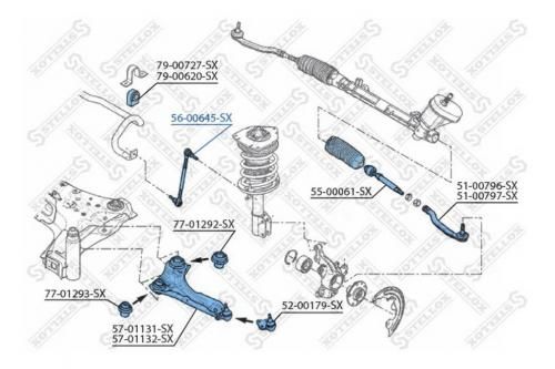 Тяга / стойка стабилизатор Stellox 56-00645-SX