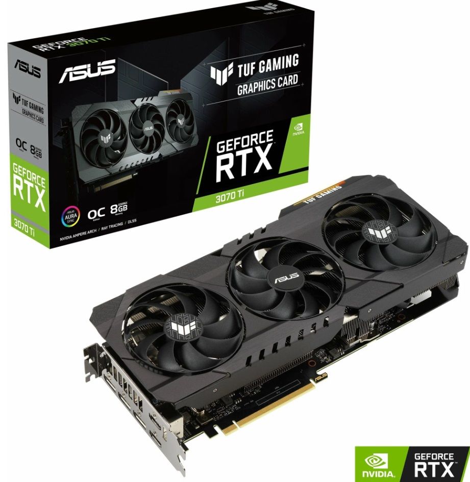 ASUSВидеокартаGeForceRTX3070TiTUFGAMINGOC8ГБ(TUF-RTX3070TI-8G-GAMING),LHR