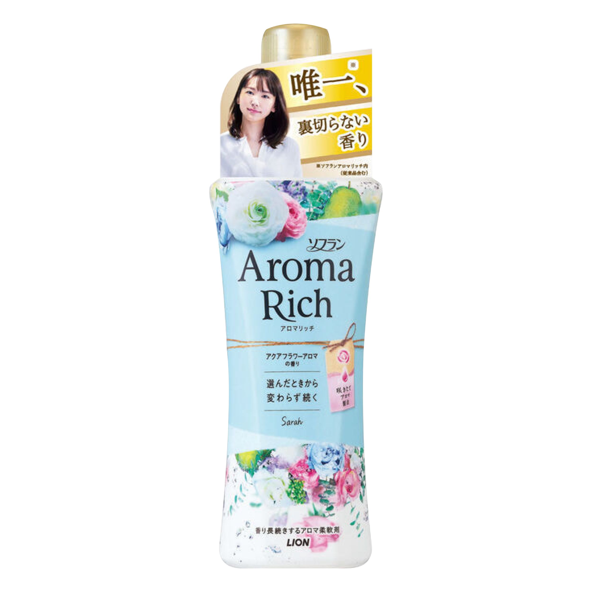 LION Aroma Rich кондиционер для белья длительного действия Sarah с богатым ароматом натуральных масел, 480 мл