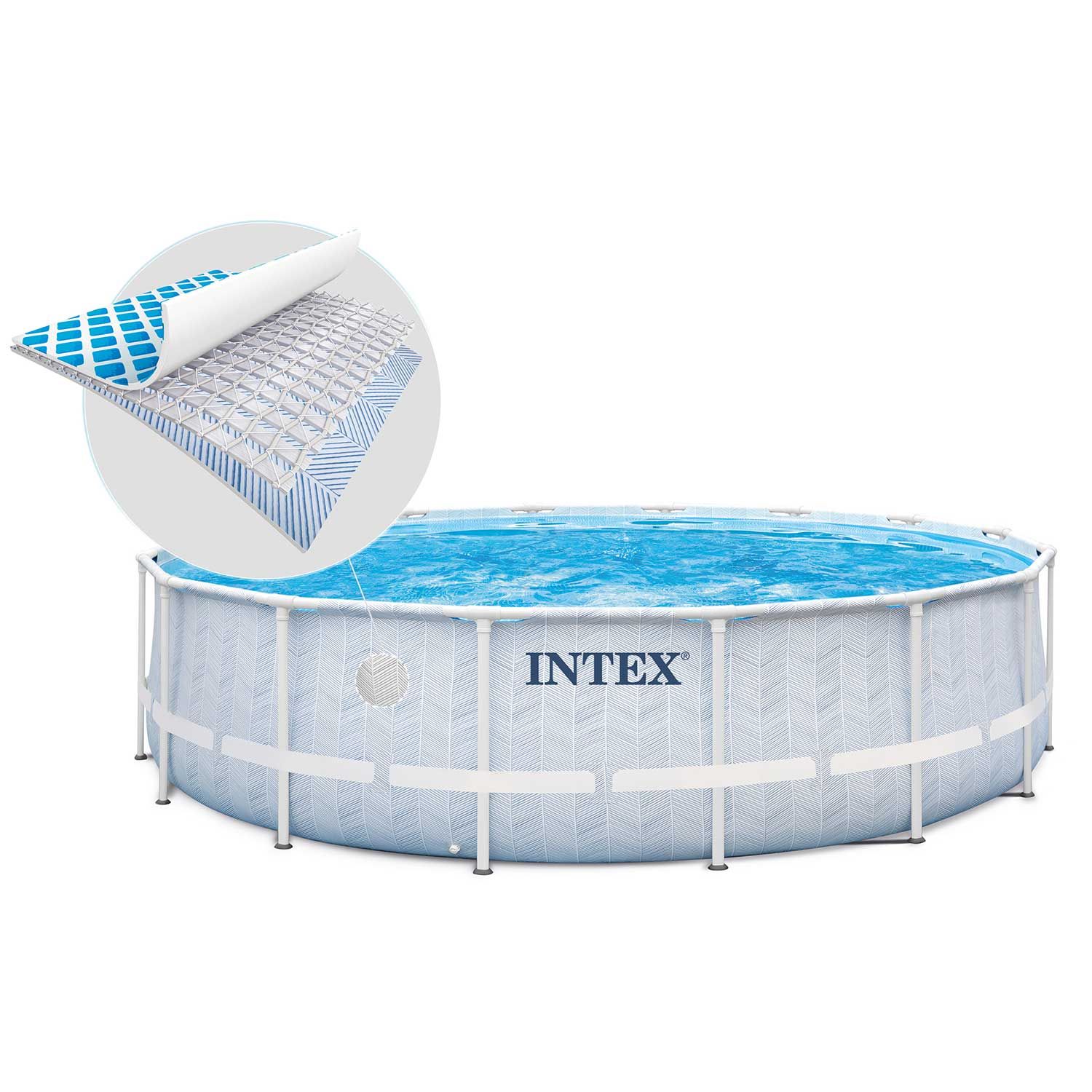 Чаша для каркасного бассейна 4.88mx1.22m) Prism Frame Pool Liner - Chevron, Intex 13238