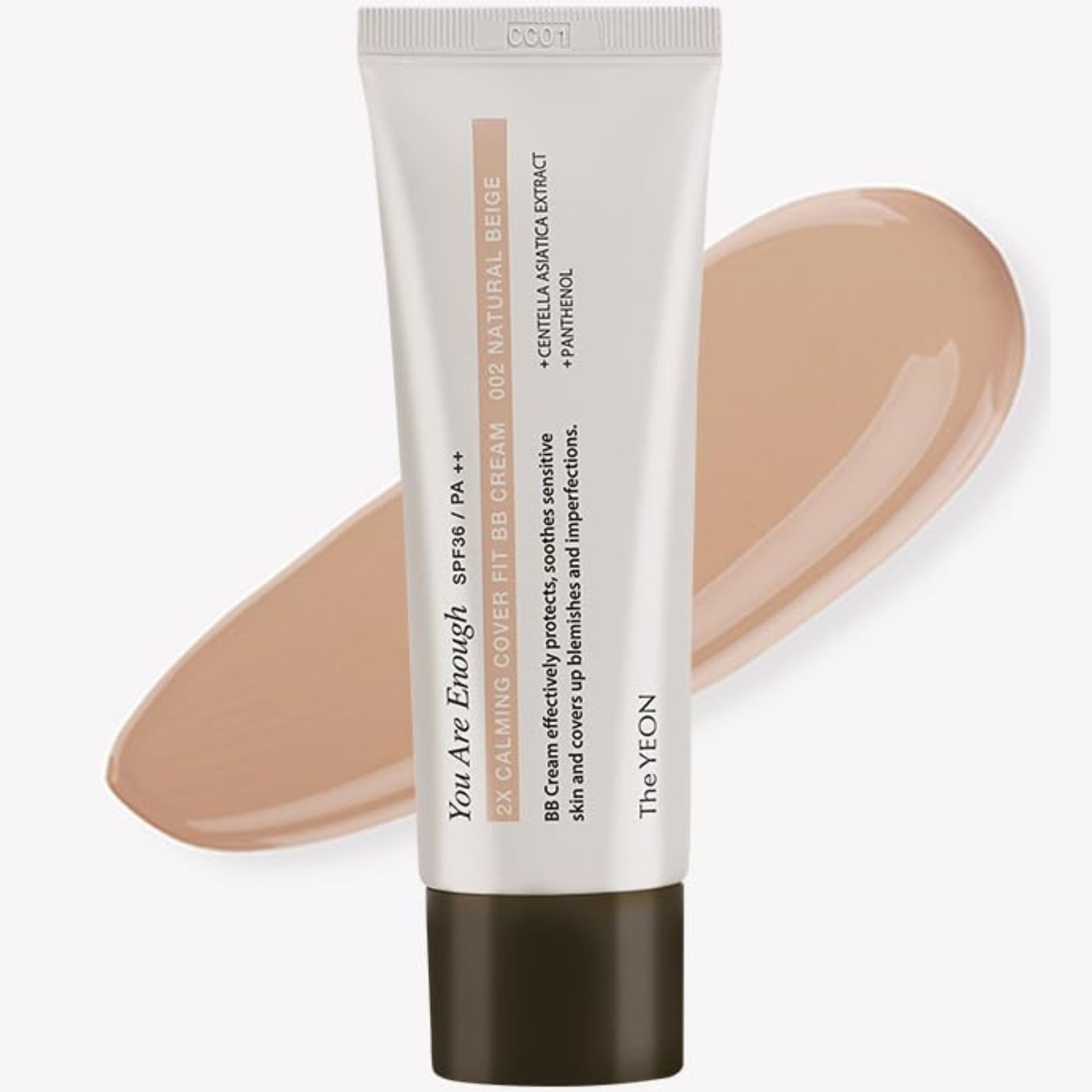 The Yeon BB-крем успокаивающий SPF 36 PA++ 2X calming cover fit bb cream 002 natural beige, 50 мл.