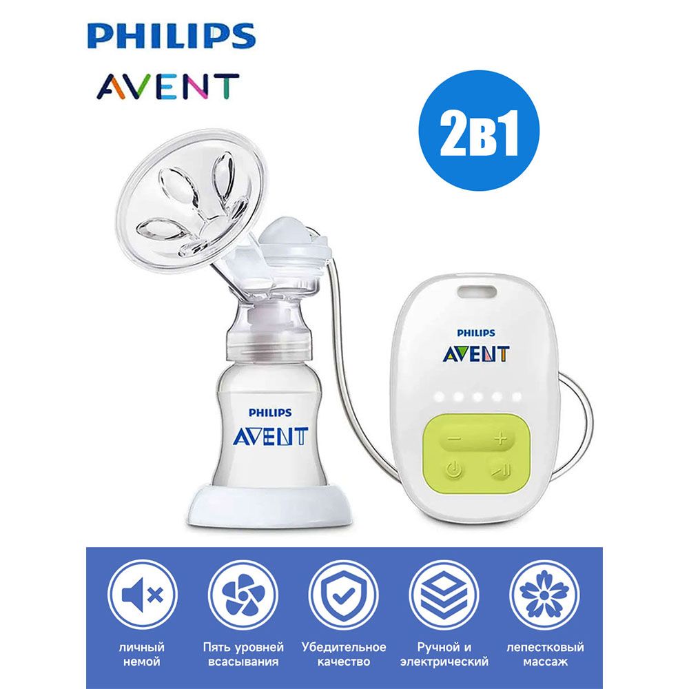 PHILIPS AVENT SCF902 Односторонний электрический молокоотсос Электрический + ручной двойного использования