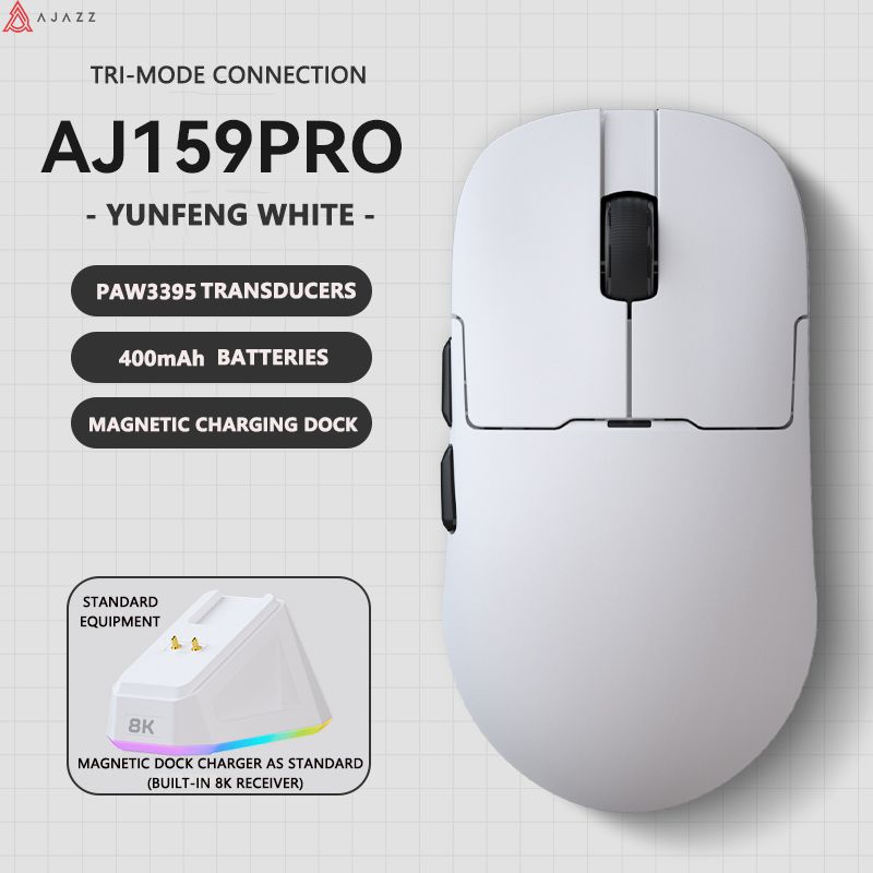 AjazzИгроваямышьпроводнаяAJ159PRO,белый