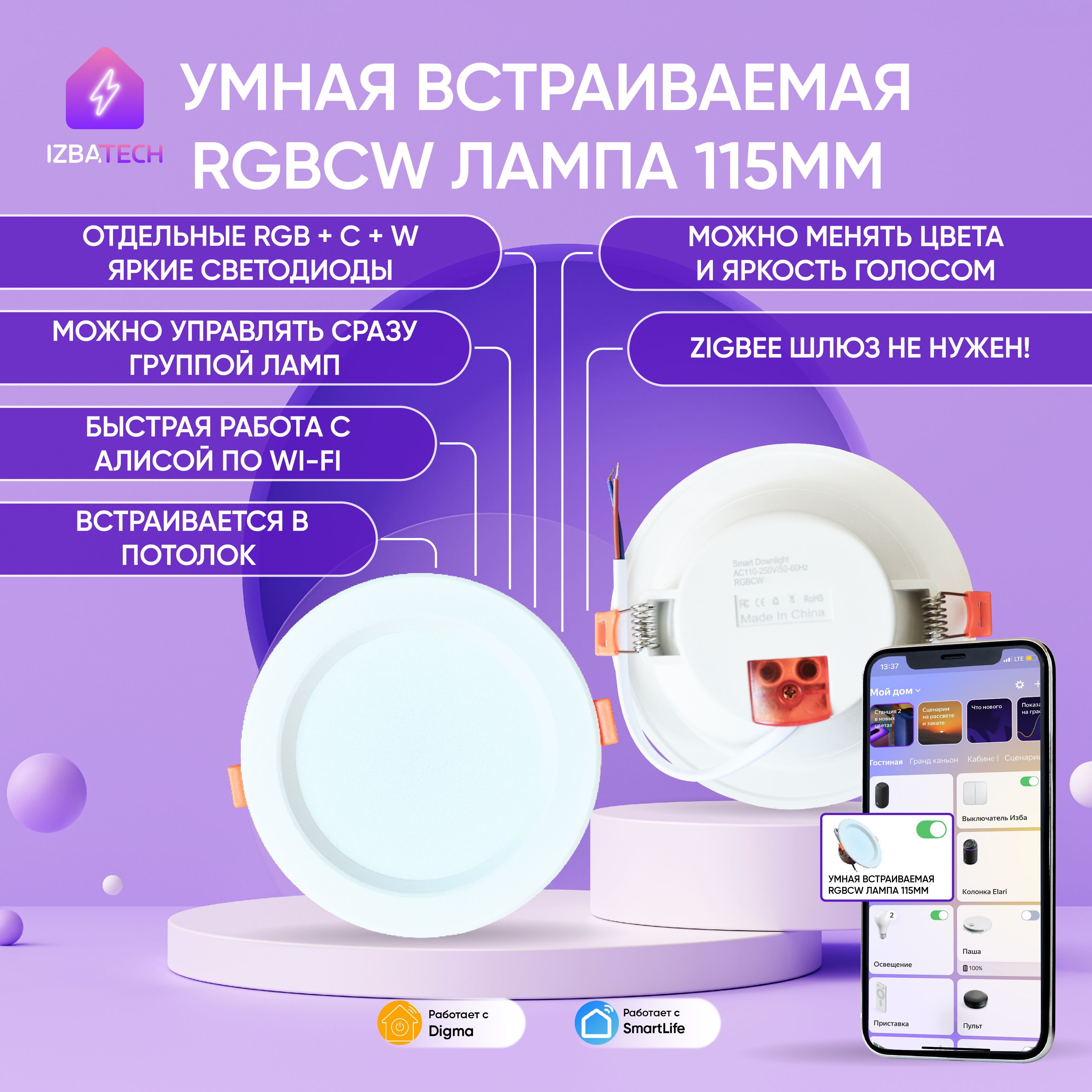 Светодиодная Умная лампочка Izba Tech Гриб - купить в интернет магазине  OZON (624734118)