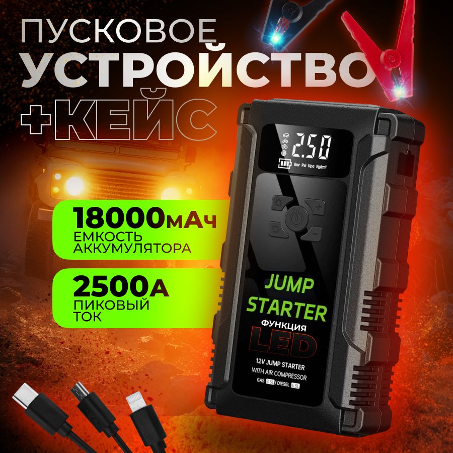 JUMPSTARTERУстройствопуско-зарядное,16000А•ч,макс.ток2000A,214мм