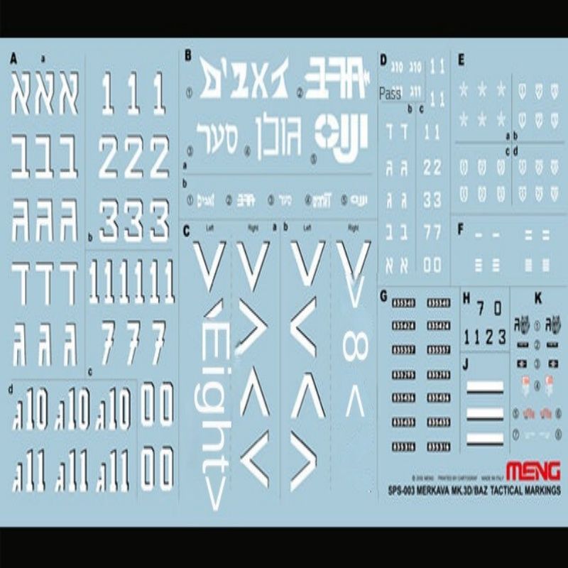 Meng Model 1/35 sps-003 тактический маркировки для merkava mk.3d/баз танки