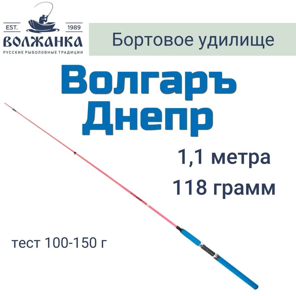 Удилище бортовое "Волгаръ Днепр" 1.1м телескопический 2 секции (композит)