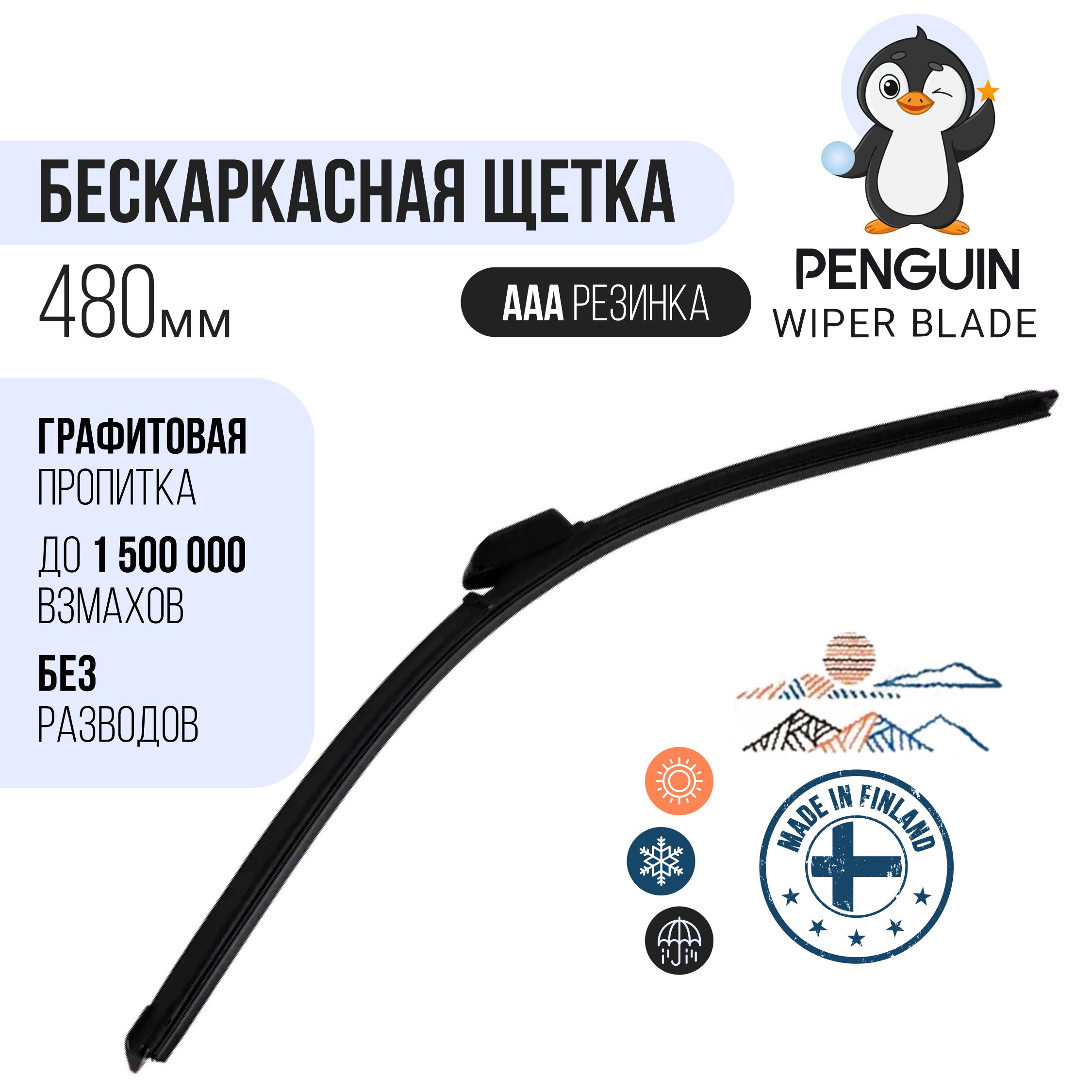 Бескаркаснаящеткастеклоочистителя480мм/Дворникиавтомобильные