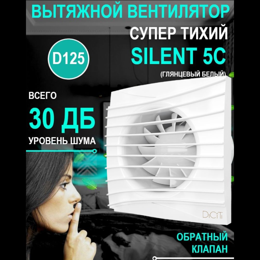 Вентилятор вытяжной SILENT 5C с обратным клапаном