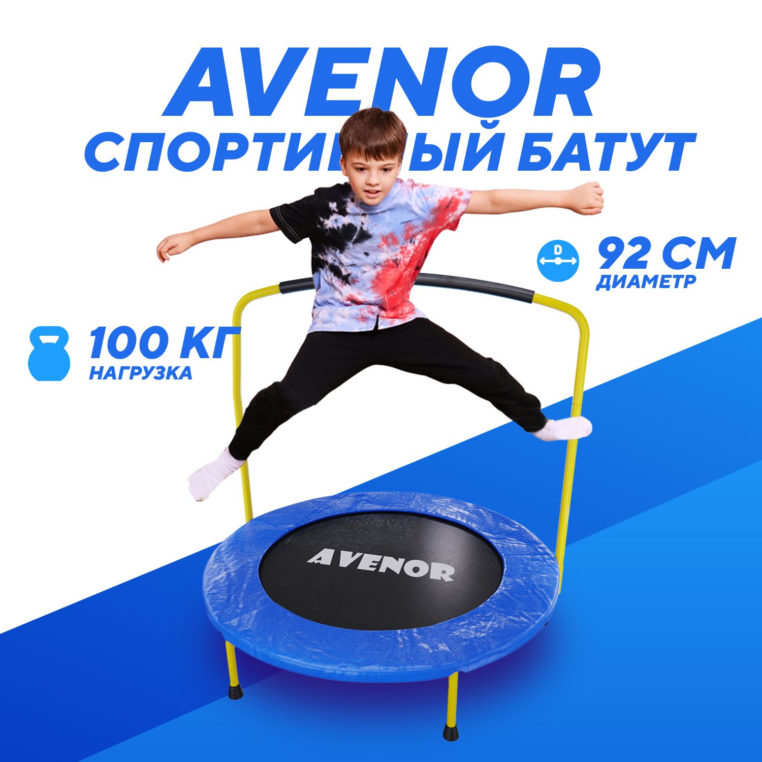 Батут с поручнем DFC BOUNCE MASTER 36" Dino