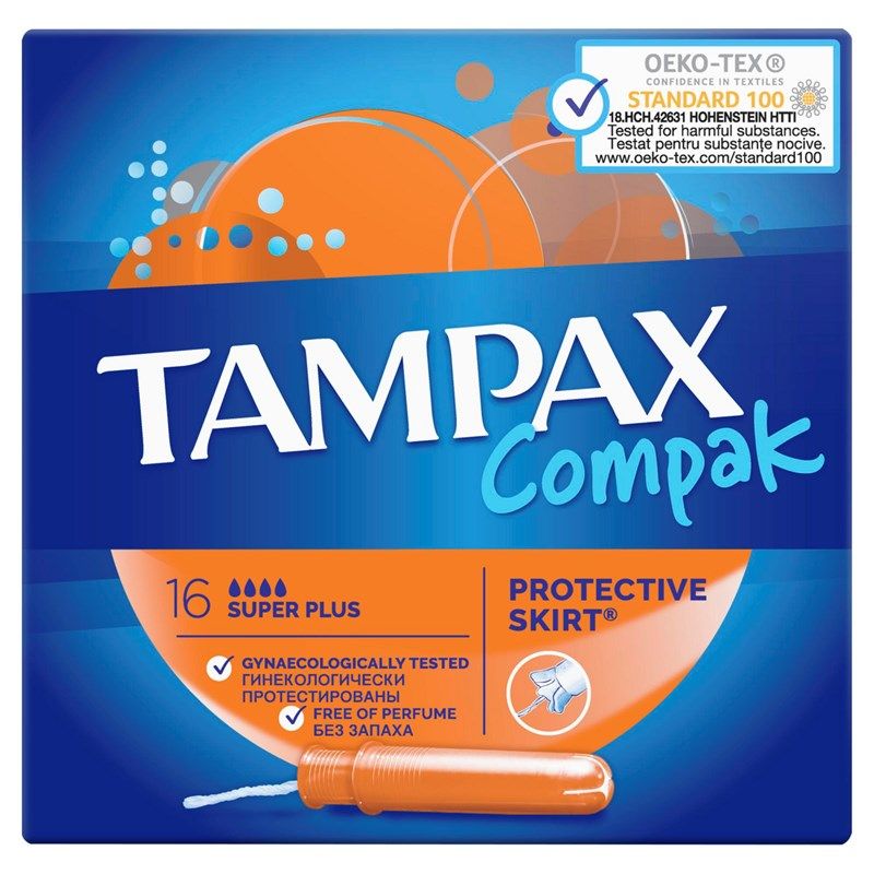 Тампоны Tampax Compak Super Plus Duo гигиенические с аппликатором, 16шт