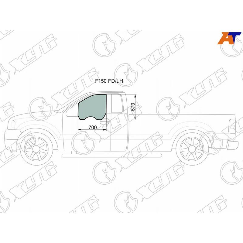 Стекло двери передней левойдля Форд Ф150 2004-2008, Ford F150 стекло двери передней левой XYG F150 FD/LH