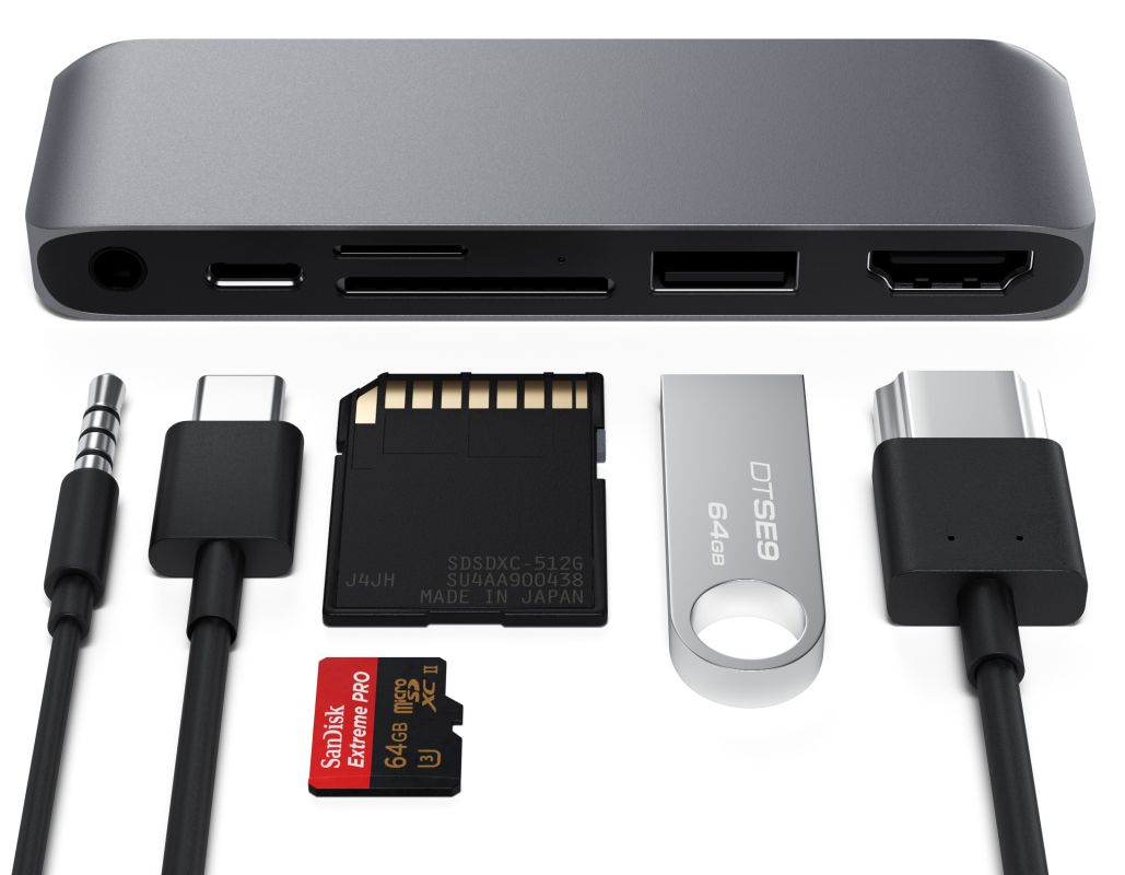 Адаптер Satechi Mobile Pro Hub SD USB-C Space Gray