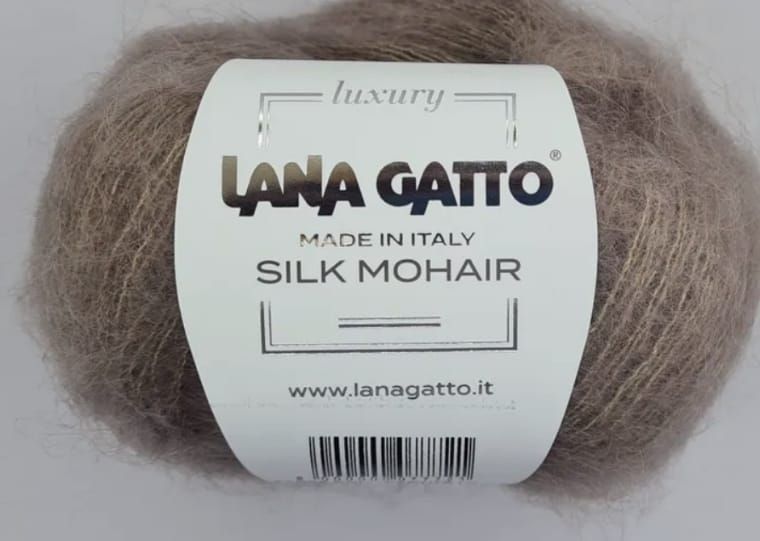 ПряжаLanaGattoSilkMohair-цвет14044БУРЫЙ-1шт.25г-212