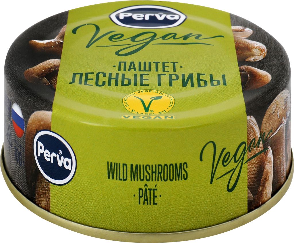 Паштет PERVA Extra Vegan, с лесными грибами, 100г