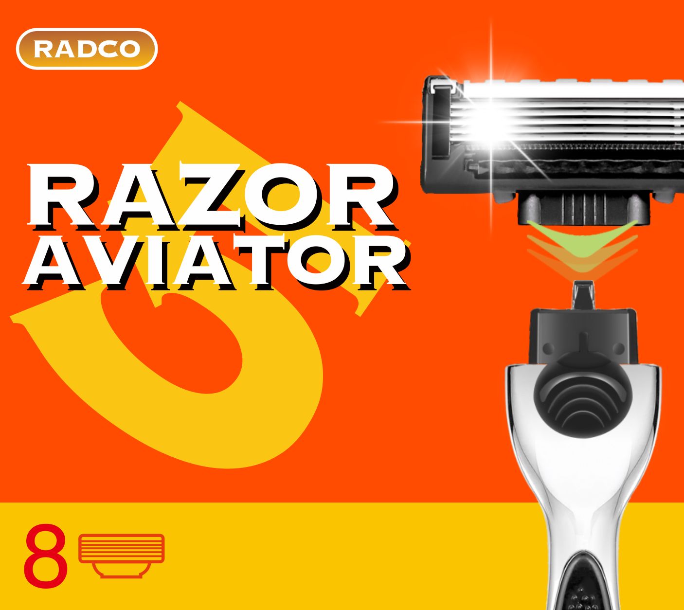 Сменные кассеты Radco Aviator Razor 5, 8 шт.