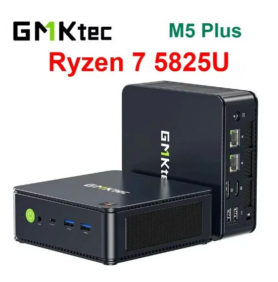 GMKtecМини-ПКНовейший2024года,DDR4двухканальный,WIFI6BT5.2,NVMeM.22280(AMDRyzen75825U,RAMОтсутствует,AMDRadeonGraphics,Windows11Pro),черный