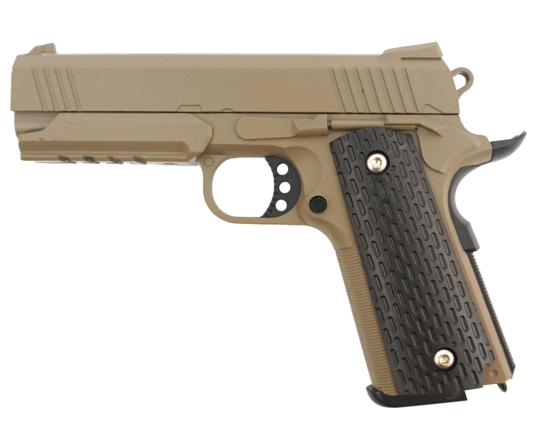 Страйкбольный пистолет Galaxy G.25D (Colt 1911 Rail) песочный