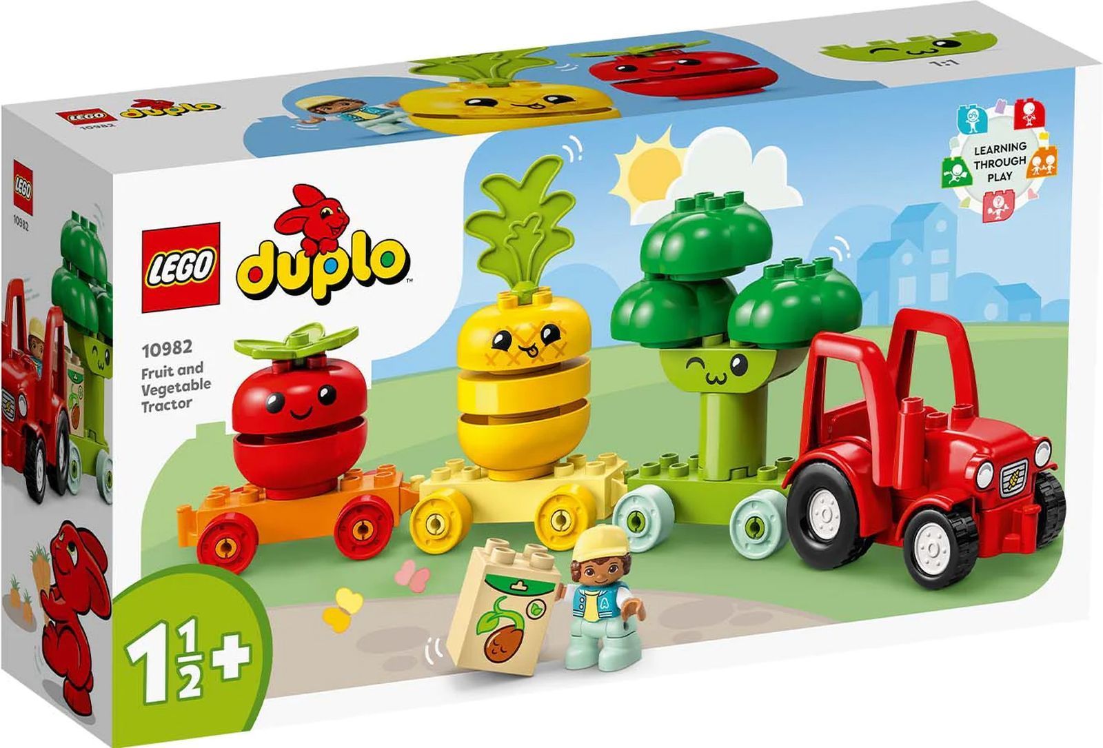 Конструктор LEGO DUPLO Фруктово-овощной трактор, 19 деталей, возраст от 1.5+, 10982