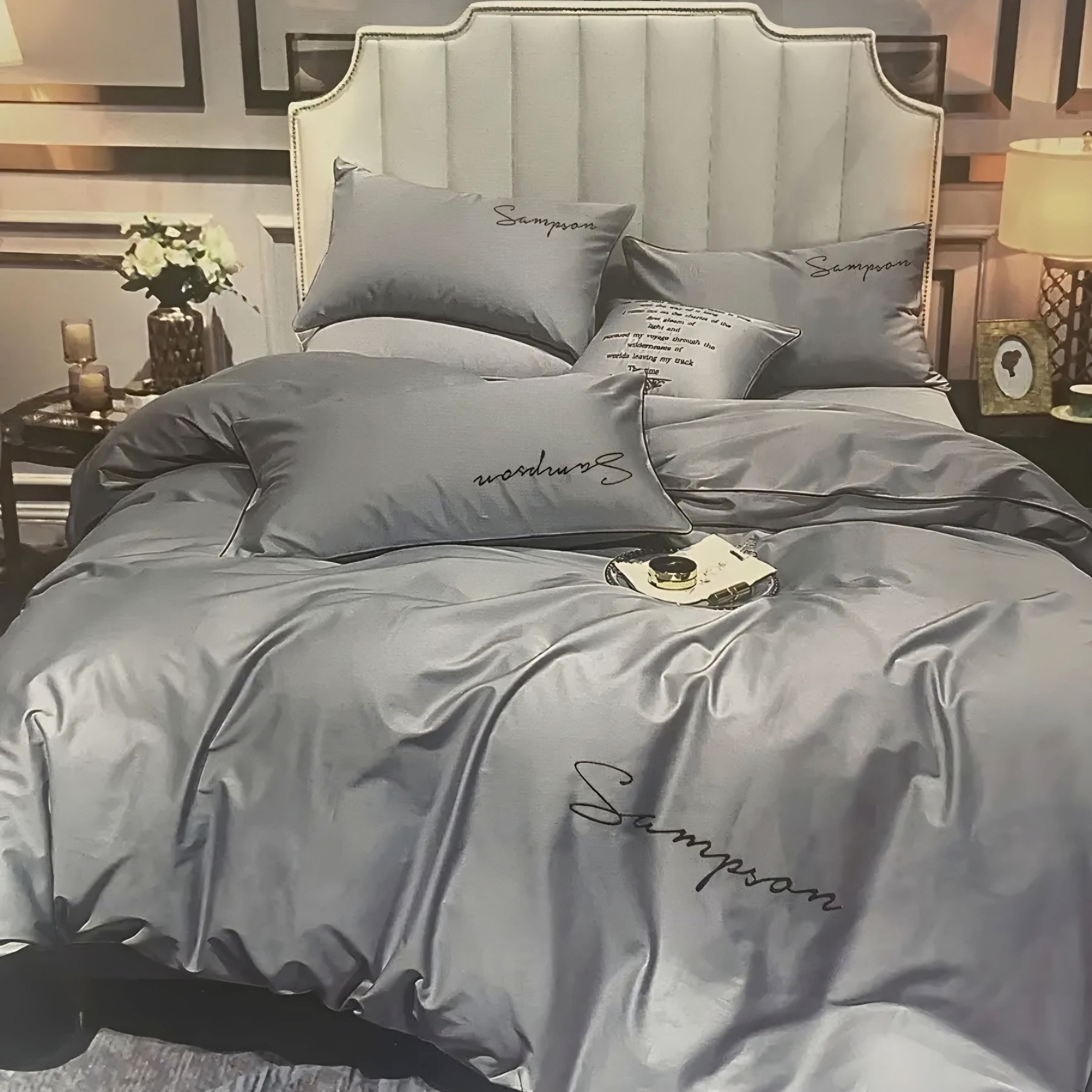 Сеть Модуль Комплект постельного белья, Хлопок, Сатин, Полуторный, наволочки 70x70