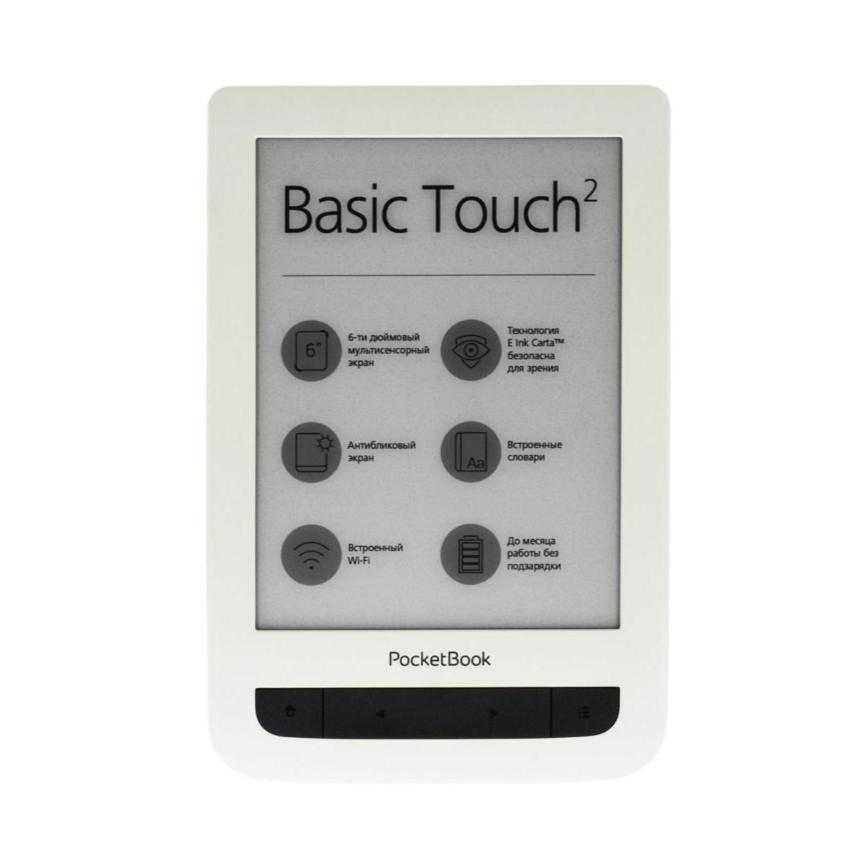 Pocketbook6"Электроннаякнига625BasicTouch2,белый