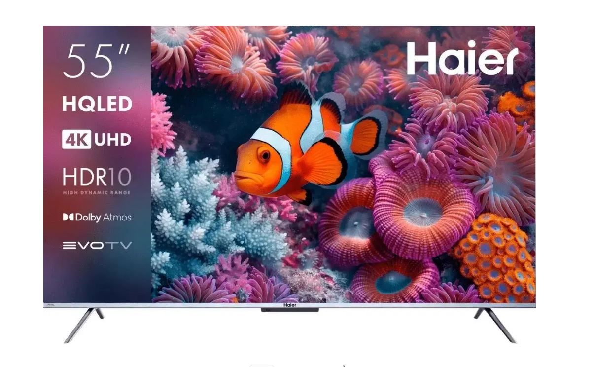 HaierТелевизорSmartTVS3SmartFrameless55"4KUHD,серебристый