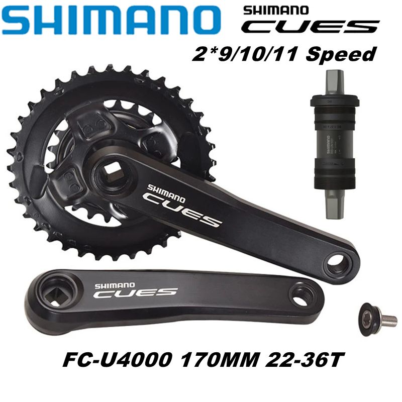 ShimanoCuesFC-U4000,системавелосипедныхшатунов,включаяBB-UN101,36-22T,170мм,скорость2x11/10/9