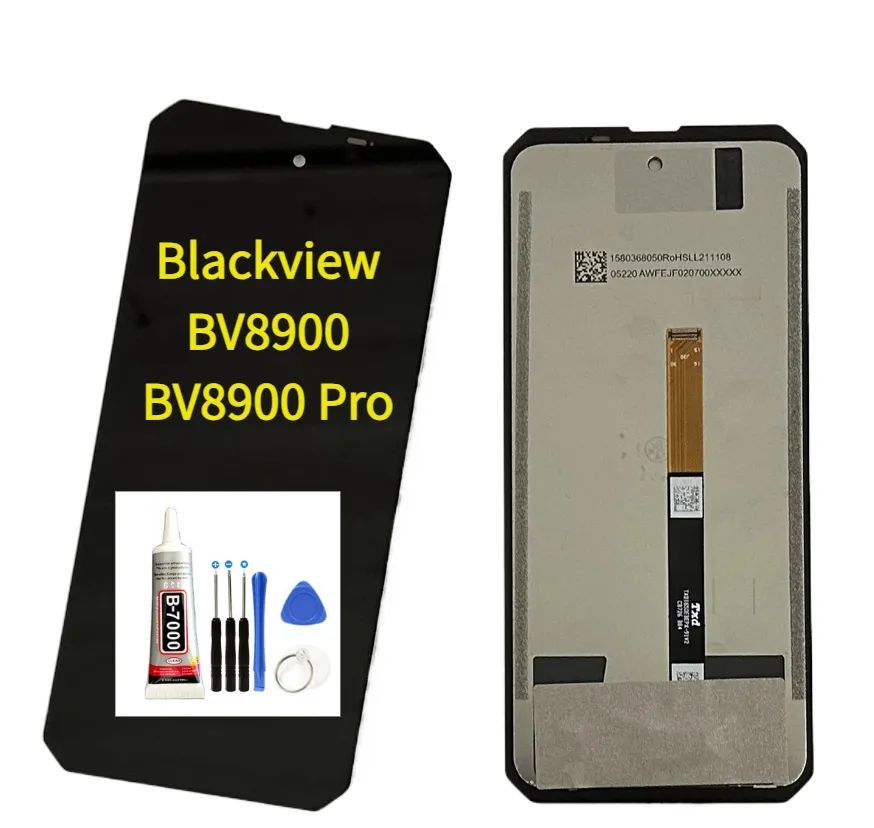 BlackviewBV8900/BV8900ProЖК-дисплейссенсорнымэкраномвсборедлясотовоготелефона,включаянаборинструментов+клейB7000