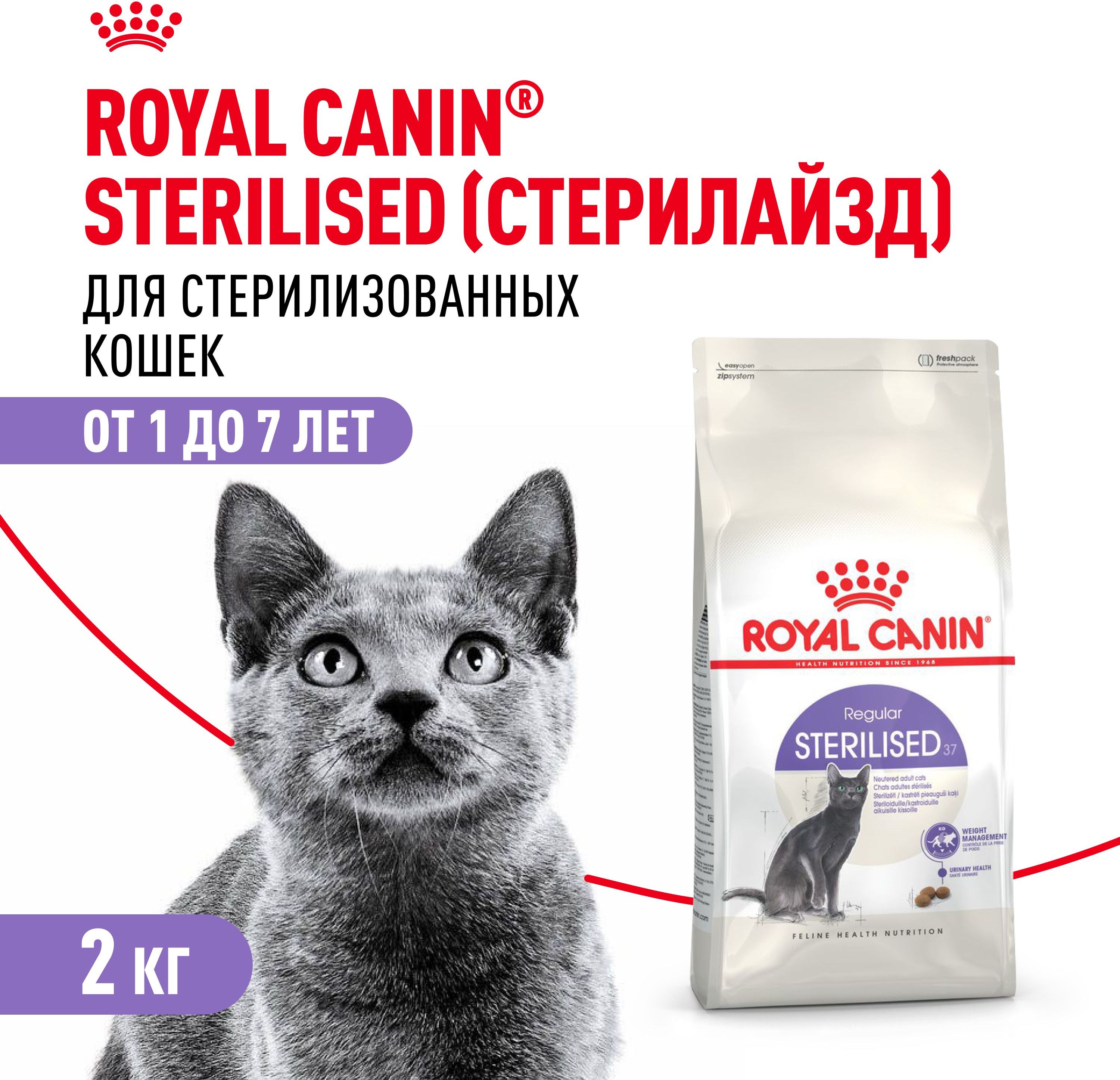 Сухой корм для стерилизованных кошек Royal Canin Sterilised 37 с птицей, 2 кг