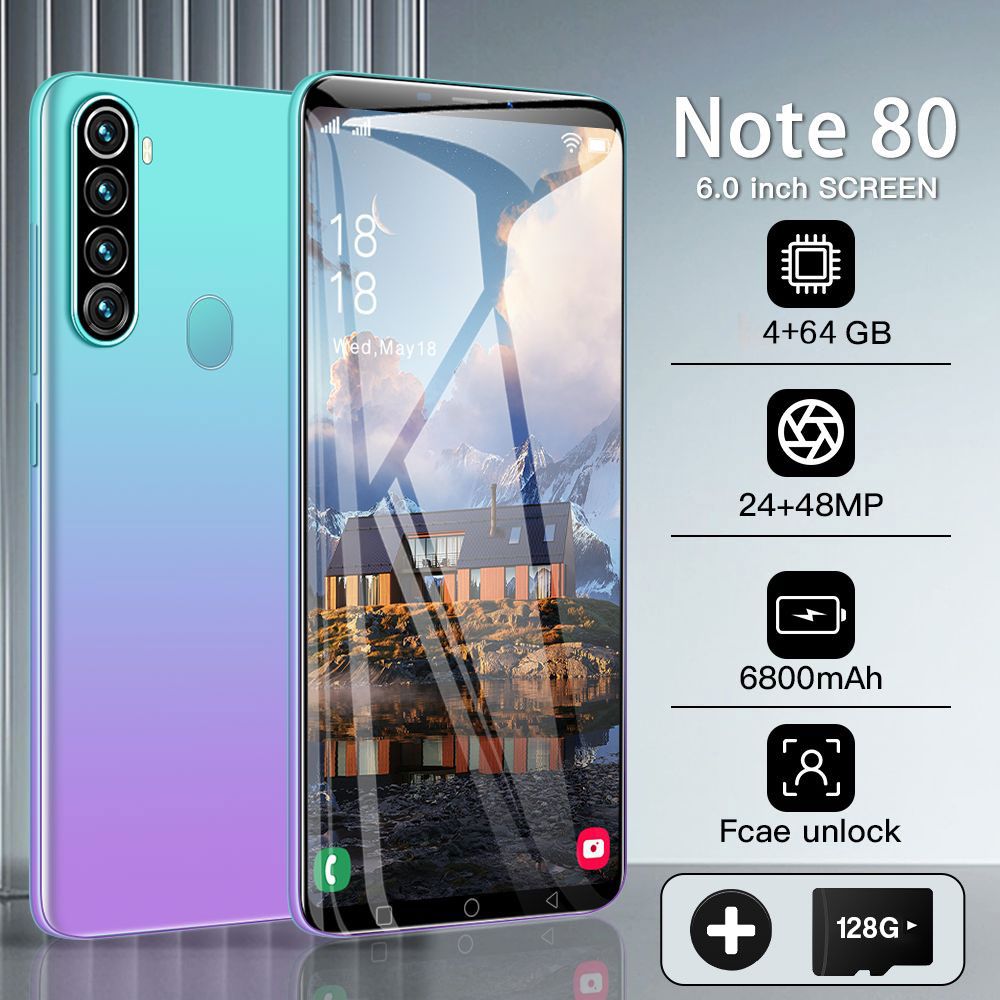 LINKCOСмартфонNOTE80EU4/64ГБ,голубой,пурпурный