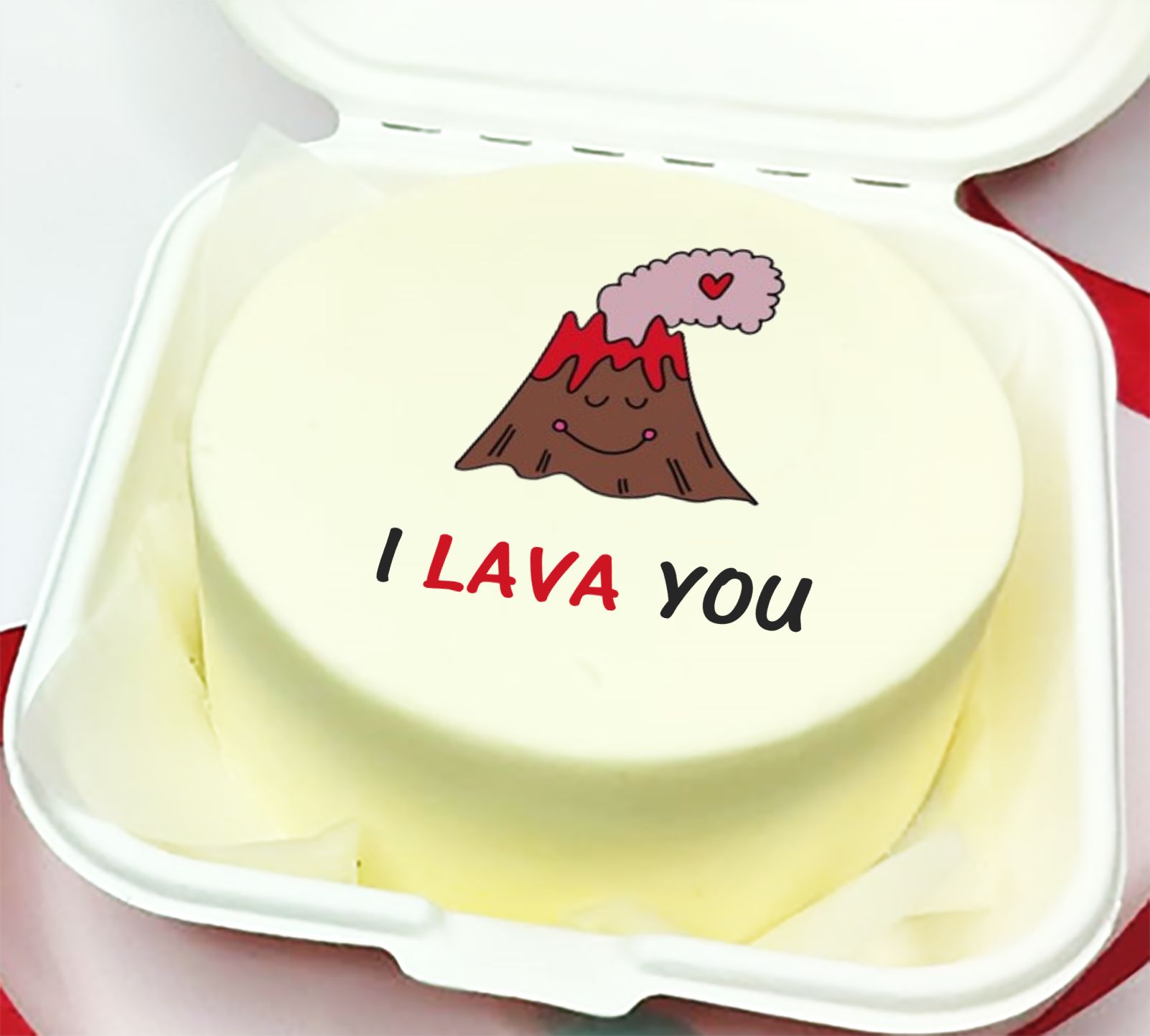 Бенто-торт "I LAVA YOU" клубника-ваниль