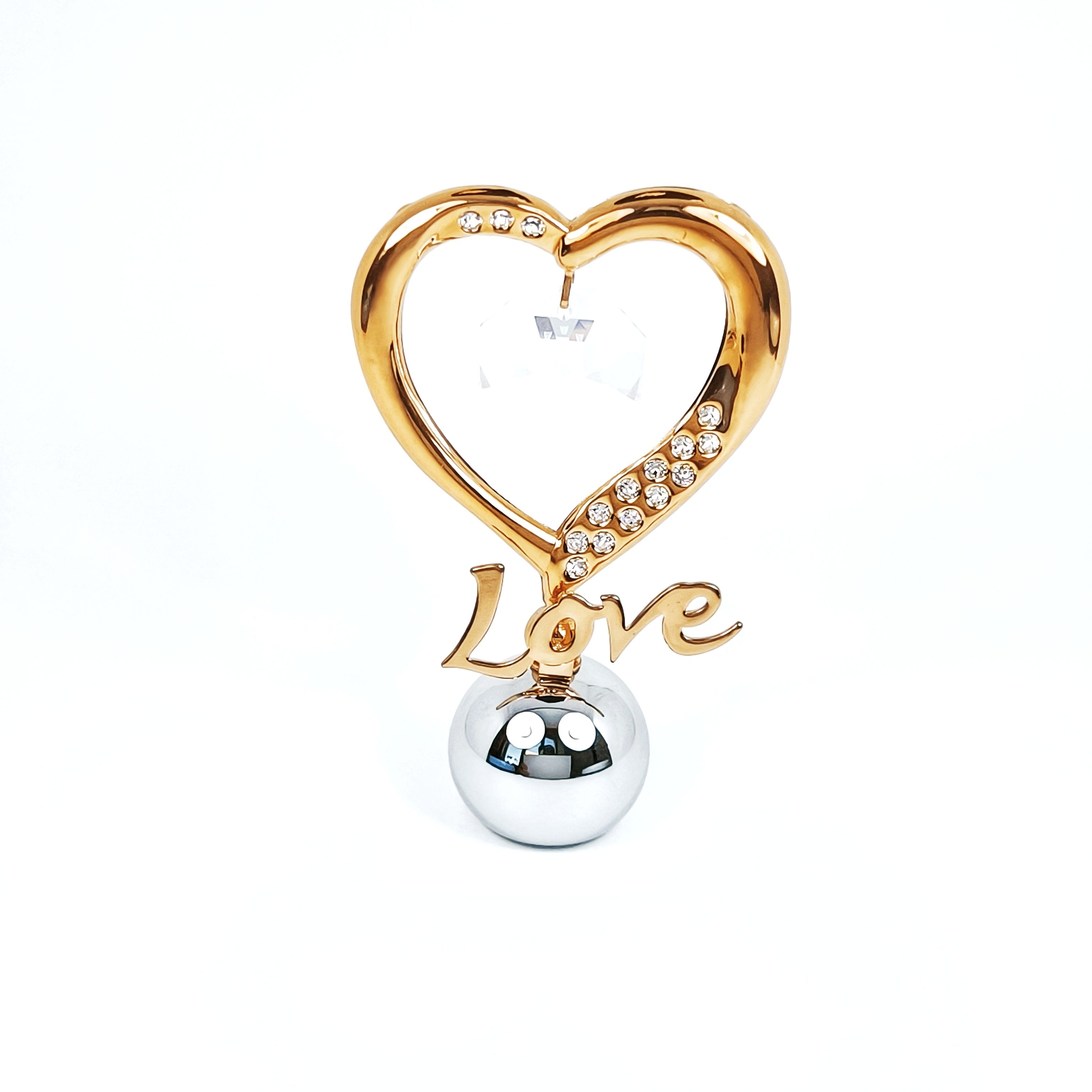 Миниатюра Crystocraft "Сердце Love" с кристаллами Swarovski U0252-055-RC1