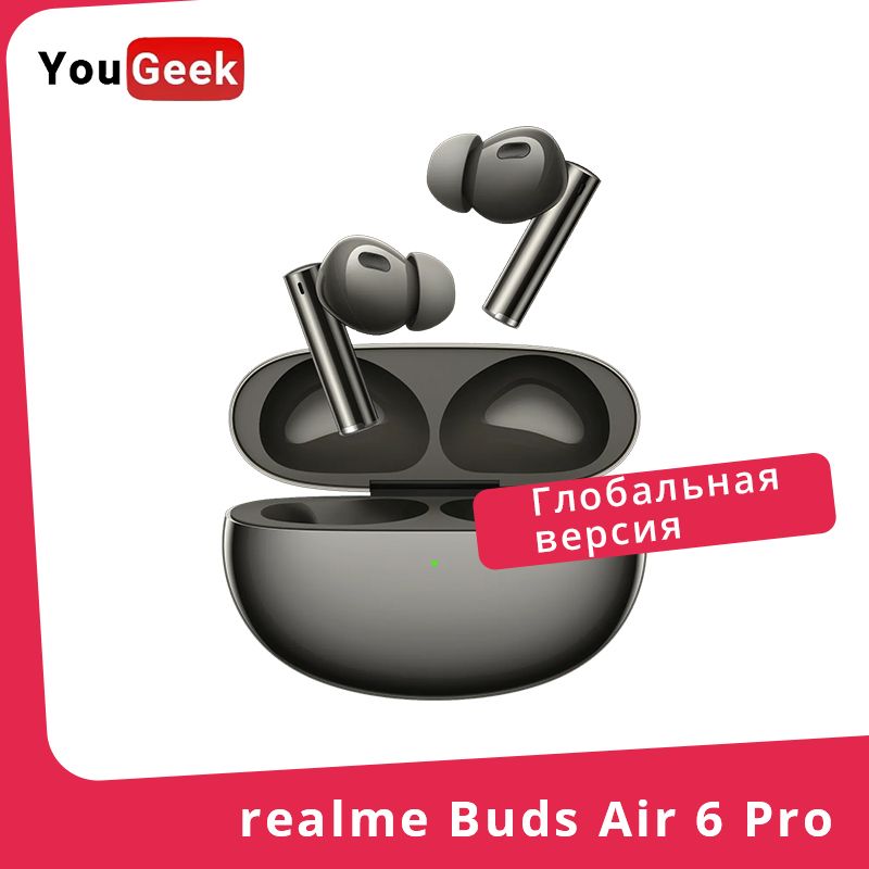 realmeНаушникибеспроводныесмикрофономrealmeBudsAir6Pro,Bluetooth,USBType-C,черный