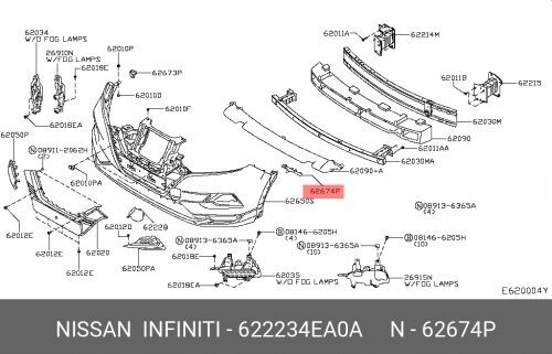 Кронштейн бампера NISSAN QASHQAI RUSSIA (J11R)