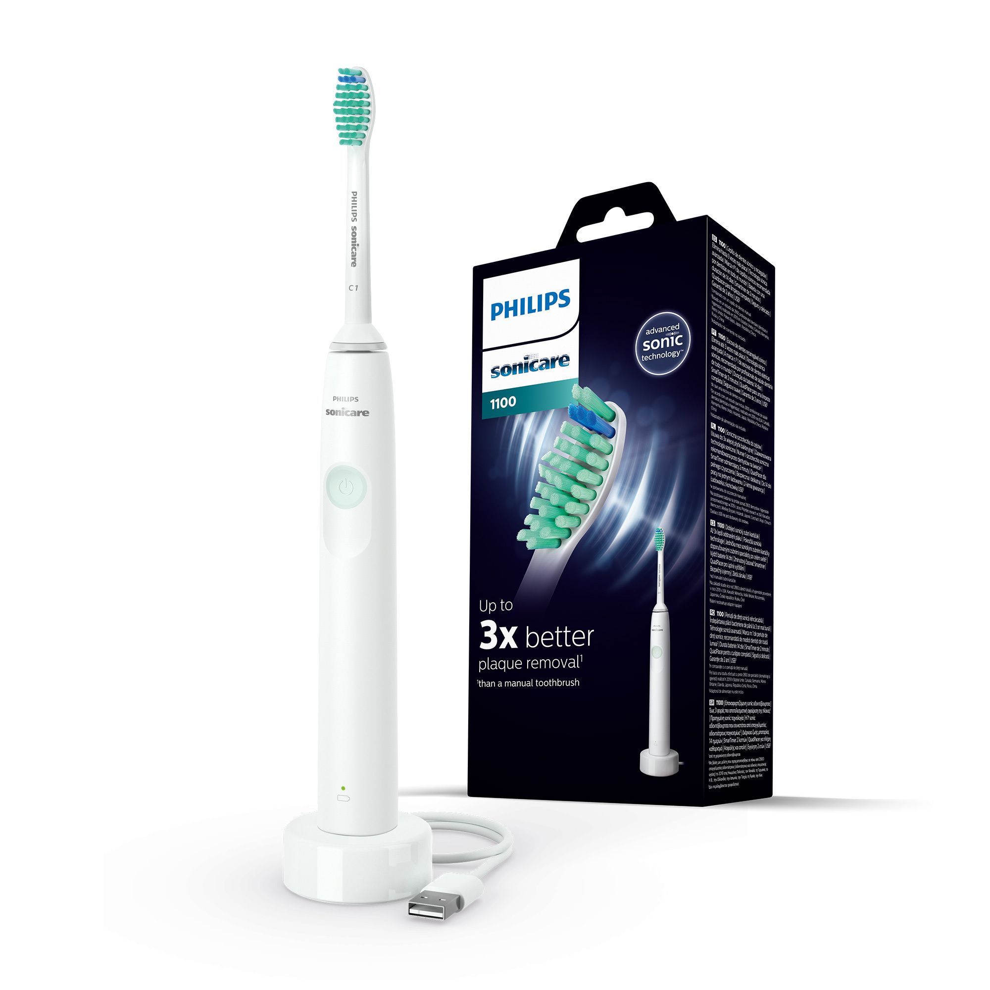 Электрическая зубная щетка Philips Sonicare 1100 HX3641/01/02