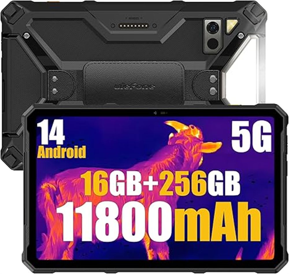 ULEFONE Планшет Защищенный ARMOR PAD 4 ULTRA Global Edition 5G, 16 ГБ + 256 ГБ (до 2 ТБ) с тепловидением, 10.36" 256 ГБ/8 ГБ, черный