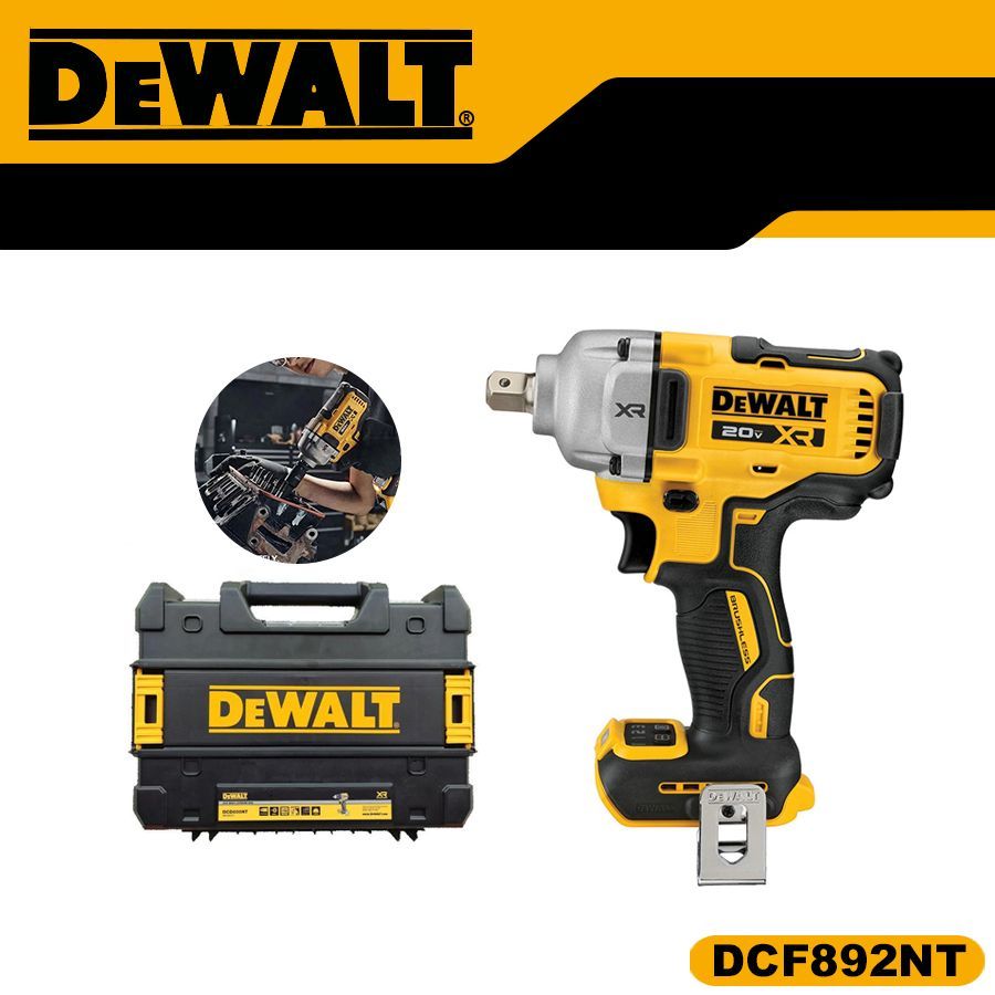 DEWALT20VбесщеточныйЭлектрическийУдарныйГайковерт,Сящикомдляинструментов(безАКБ),DCF892NT