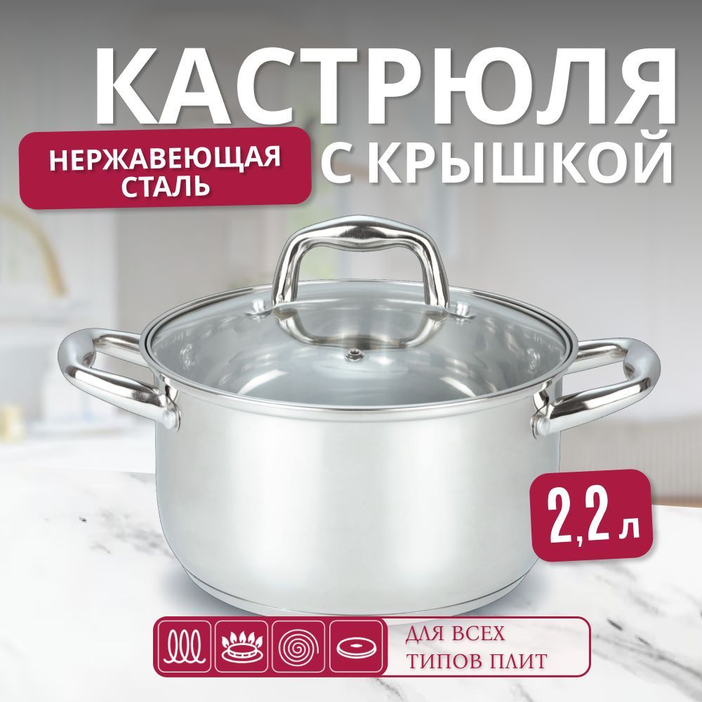 Кастрюлясостекляннойкрышкой18x10.5смYWA3818-4