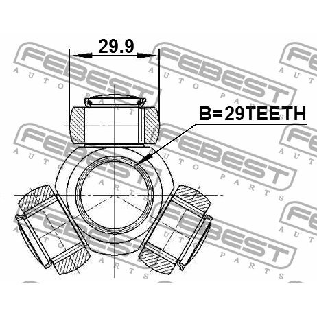 Трипоид MITSUBISHI CARISMA DA1-6A 1995.05-2003.12 EUR 29x29.9 0416-DA FEBEST FEBEST 0416-DA