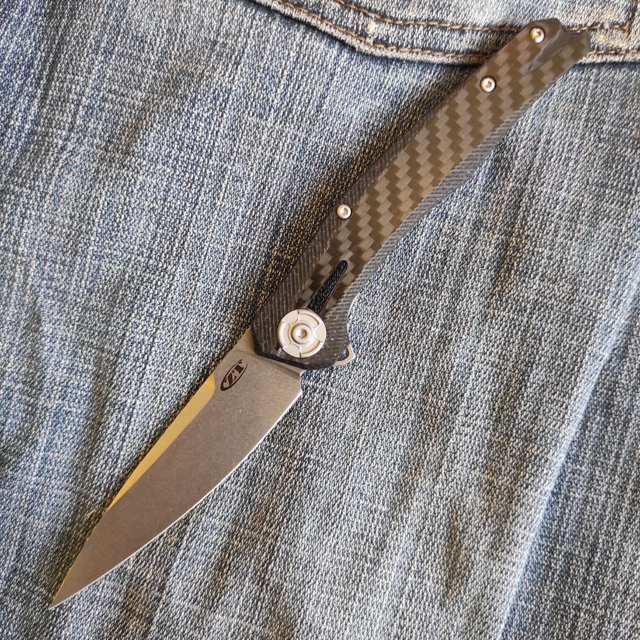 Нож складной MIRCO ZT 0707, Рукоять ЧЕРНЫЙ КАРБОН