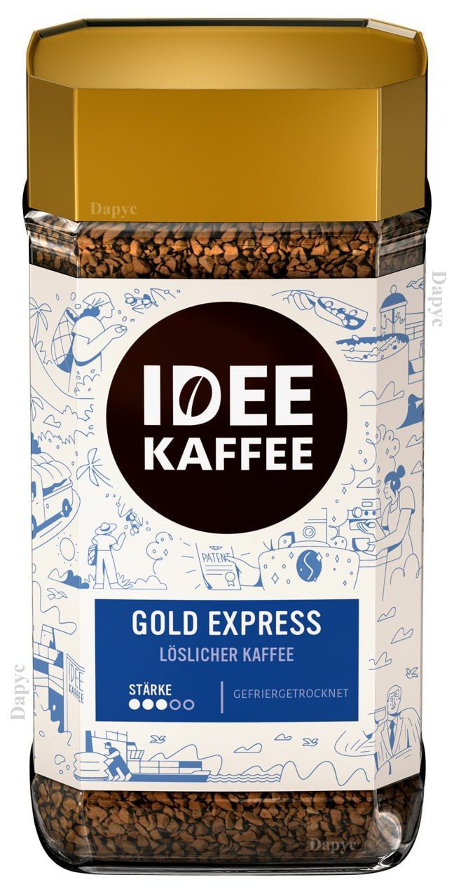 Кофе растворимый IDEE KAFFEE Gold Express, сублимированный, 200г