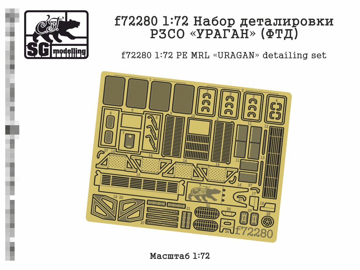 f72280 1:72 Набор деталировки РЗСО "УРАГАН" (ФТД)