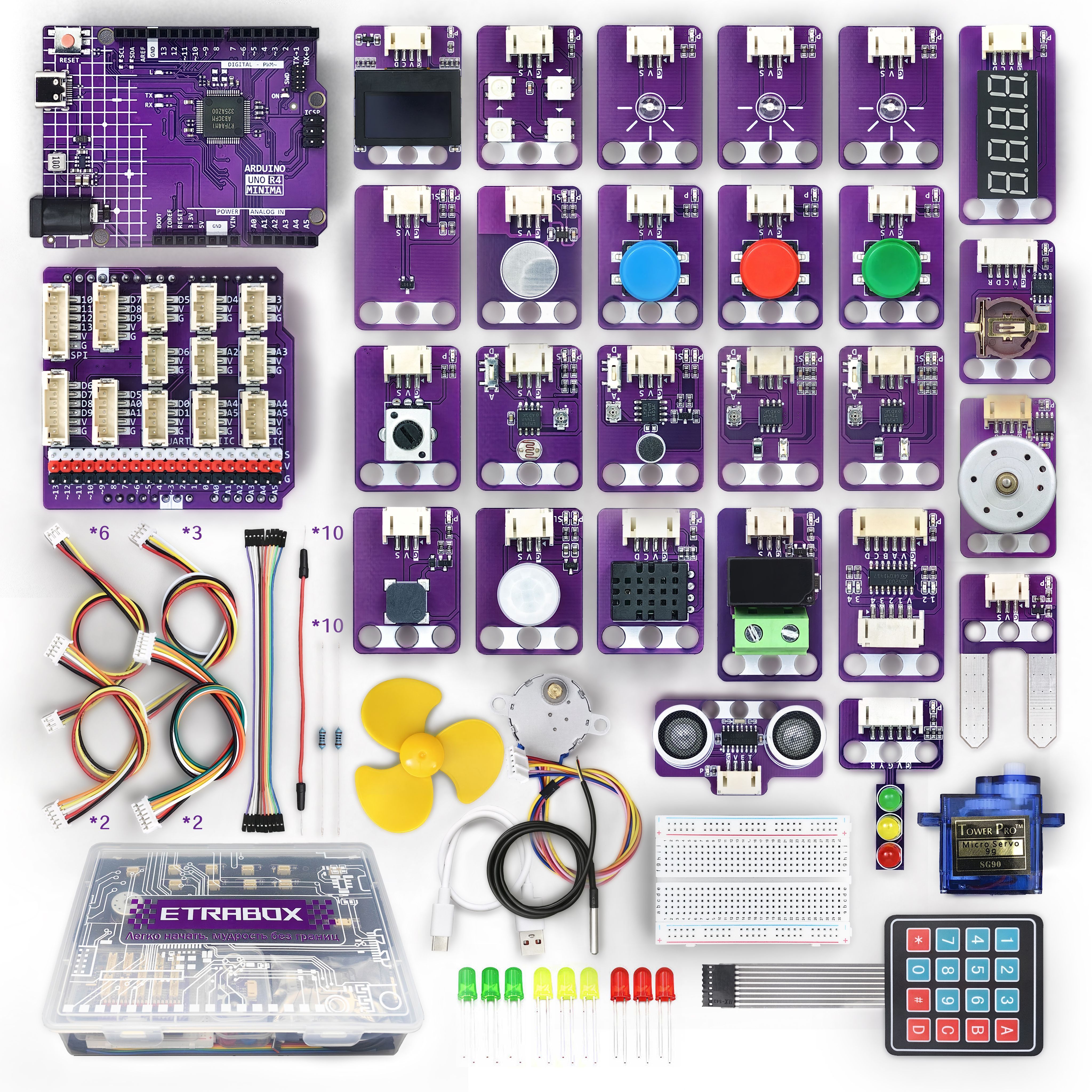 Arduino UNO R4 Учебный комплект Визуальное программирование